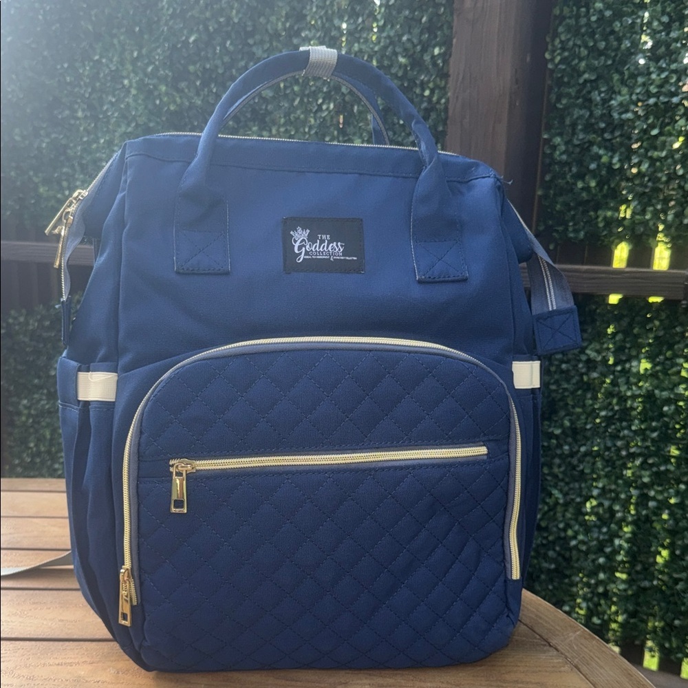 Goddess Quilted Navy Kids Backpack